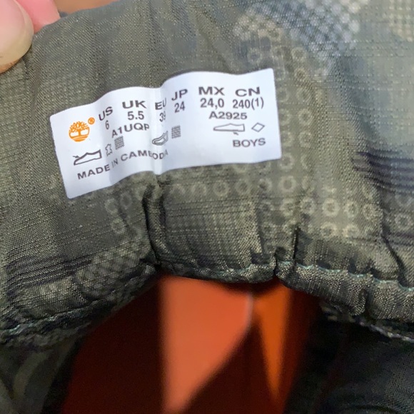 Timberland Premium 6 in Waterproof boot Wheat Nubuck W/ Camo Size 6 - Picture 3 of 6